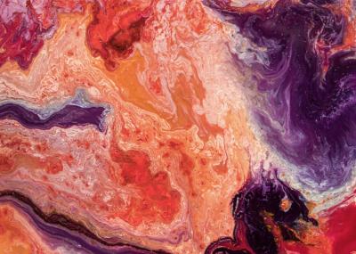 Orange and purple swirled rock