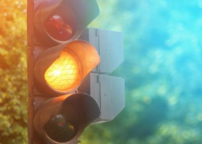 Verkeerslicht op oranje